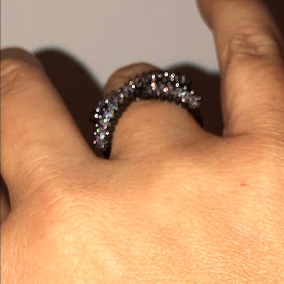 Black rhodium plated ring sz 5 - Picture 5 of 6